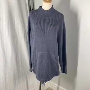 RDI X Nordstrom powder blue cable knit soft mid length tunic sweater size M NWT